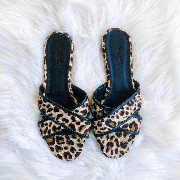 J. Crew • Leopard Cora Criss Cross Sandals - Picture 2 of 3